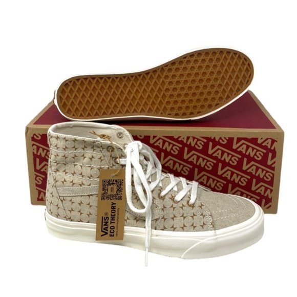 VANS Sk8-Hi Tapered Shoes High Top Canvas Beige Men’s Size Sneakers VN0A5KRUBRO - Picture 4 of 9